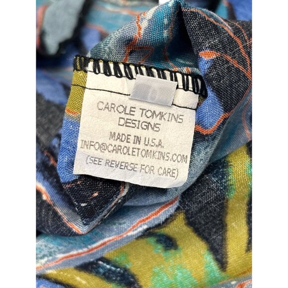 Carole Tomkins The Big Shirt Women’s Blouse – Abstract Floral Print, Rayon, Over - Picture 8 of 9